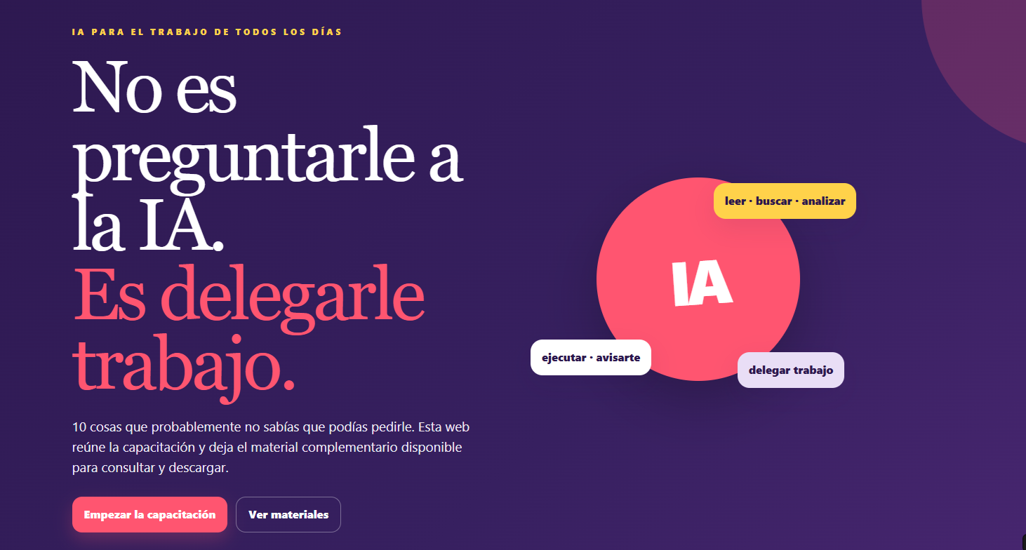 Capacitación IA: Delegar Trabajo